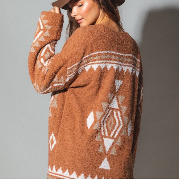 Sweaters - 128 LAST 1! CLEARANCE Aztec soft cozy Western long sleeve orange boho cardigan
